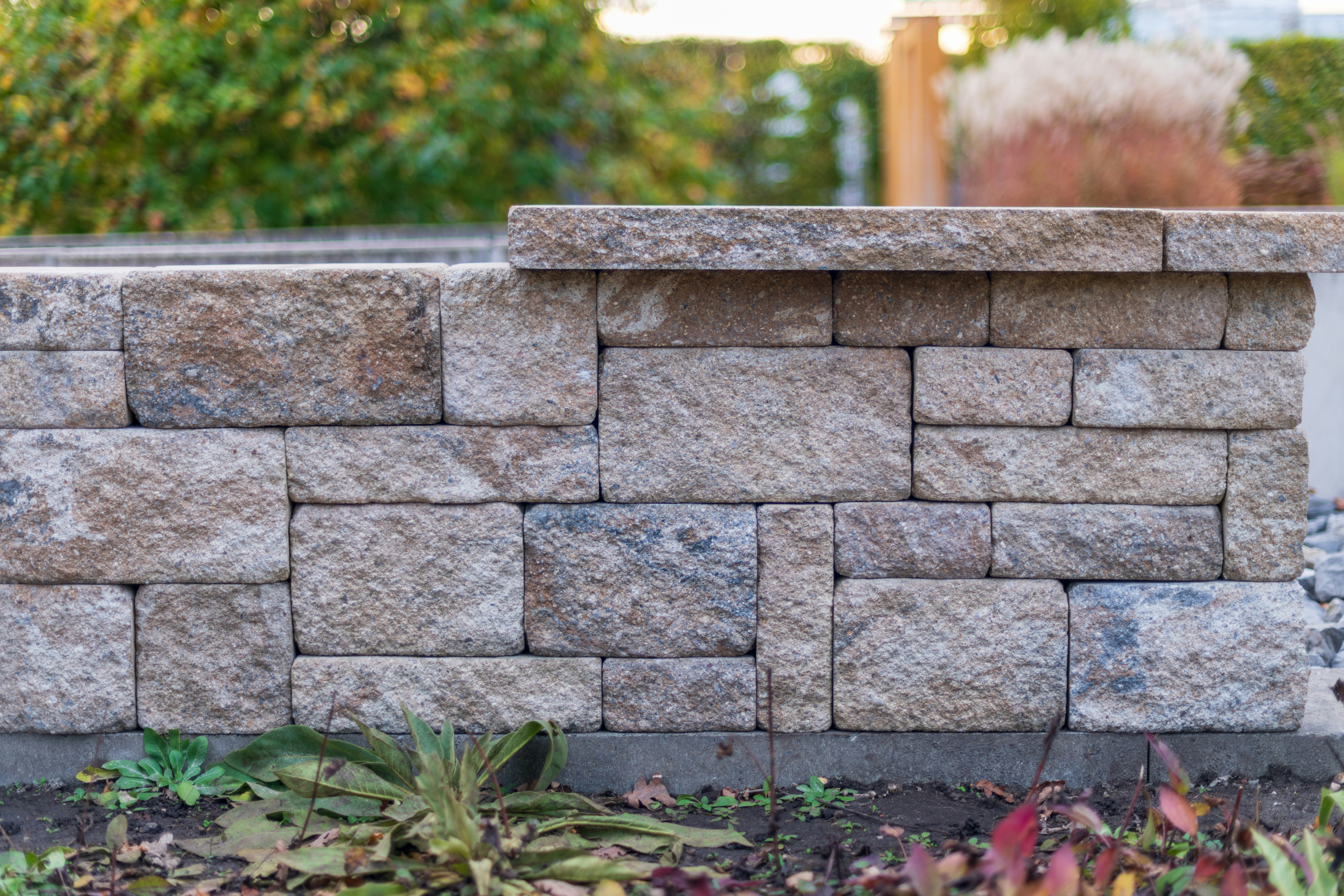 Terraced retaining walls and landscape installation
