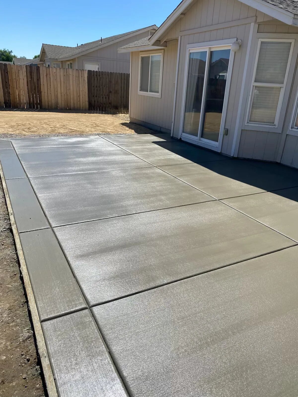 Finished large concrete patio slab