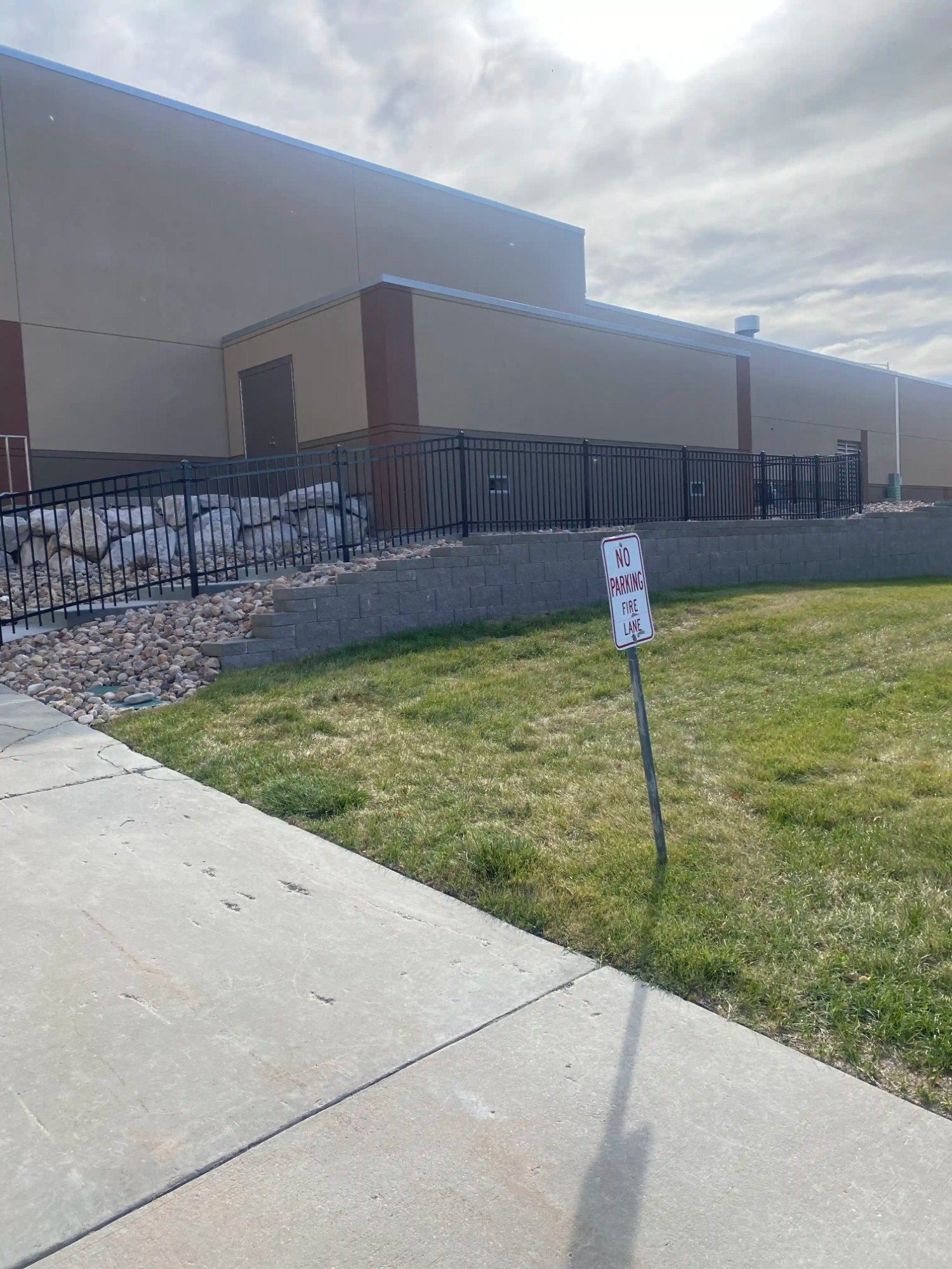 Commercial CMU school retaining wall steps Utah