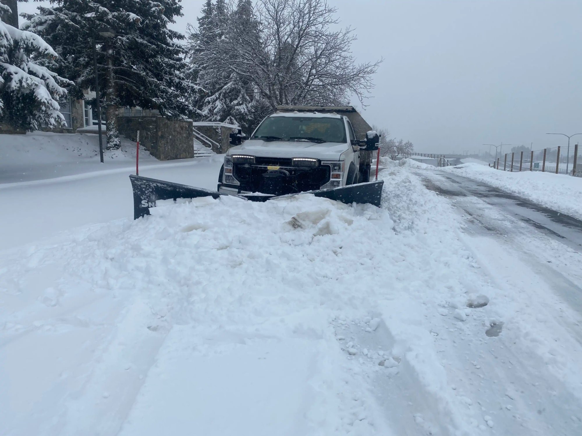 EC Scaping V-plow truck snow removal Northern Utah